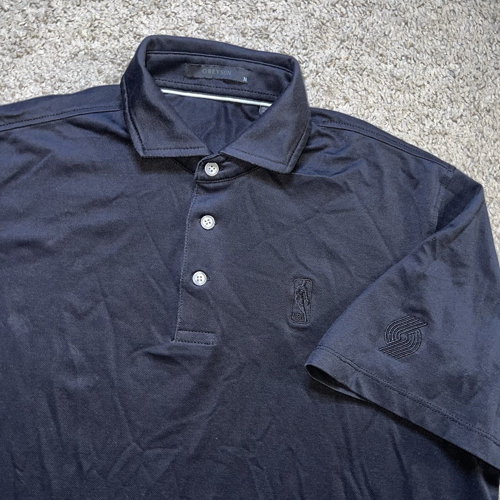 Greyson Black NBA Blazers Stretch Polo Golf Shirt Sz M